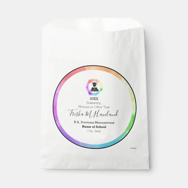 Abschluss Goodie Bag Wasserfarben HAMbyWG Geschenktütchen (Vorderseite)