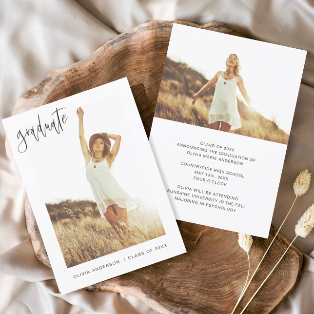 Abschluss Grad Ankündigung Foto Minimalistisch (Von Creator hochgeladen)