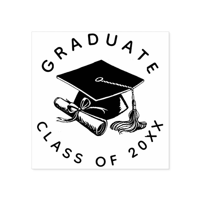 Abschluss Grad Cap Diploma 2023 Gummistempel (Prägung)