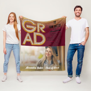 Abschluss Grad Glitzer Gold Spaß Fakten Foto Class Fleecedecke