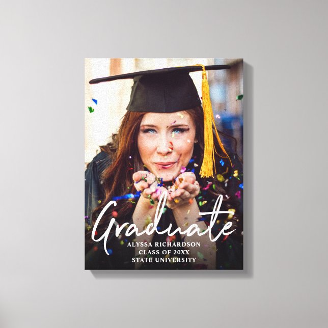 Abschluss Graduate Foto Typografie V2 Leinwanddruck (Vorderseite)