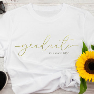 Abschluss Graduate Minimalistisch Calligraphy Cust T-Shirt