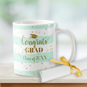 Abschluss Gratulation Absolvent Gold Glitter Strei Kaffeetasse