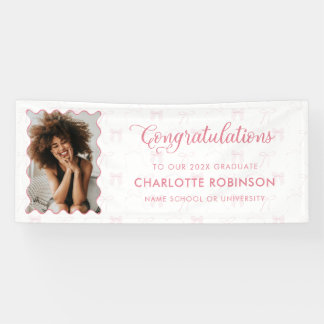 Abschluss Gratulation Pink Bow Foto Banner