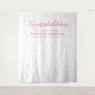 Abschluss Gratulation Rosa Hintergrund Wandteppich