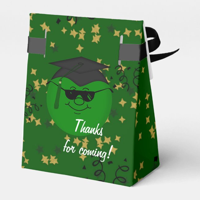 Abschluss Green Confetti-Zent-Gefälligkeitsbox Geschenkschachtel (Rückseite)