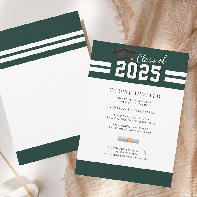 Abschluss Green Uni Grad 2025 Party Einladung (Graduation Green College Grad 2025 Party Invitation)