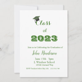 Abschluss Green & White Invitation Class 2023 Einladung