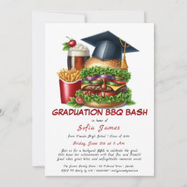 Abschluss GRILLEN Party Einladung | Backyard-Cooki