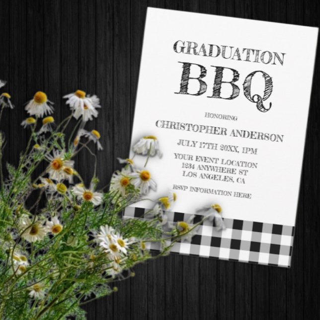 Abschluss-Grillfest Gingham Einladung (Von Creator hochgeladen)