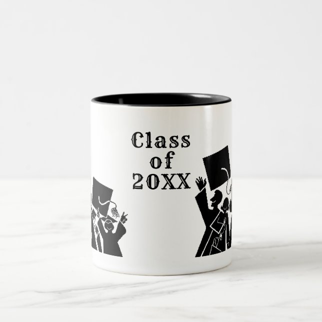 Abschluss-Gruppe-Klasse von 20XX Zweifarbige Tasse (Mittel)