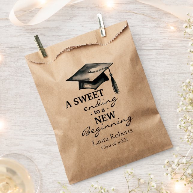 Abschluss Gunst Taschen, Sweet Ends Neubeginn Geschenktütchen (Ausgeschnitten)