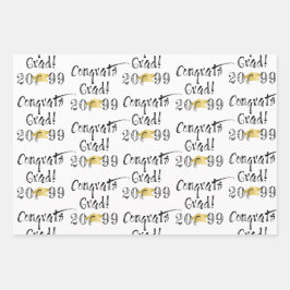 Abschluss Handschrift GLÜCKWÜNSCHE GRAD Geschenkpapier Set