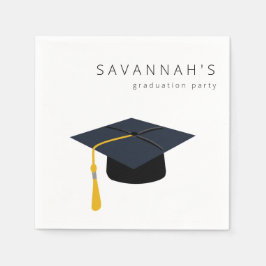 Abschluss Hat & Name Party Napkins Serviette