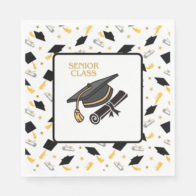 Abschluss Hats und Diplome Napkins Serviette (Vorderseite)