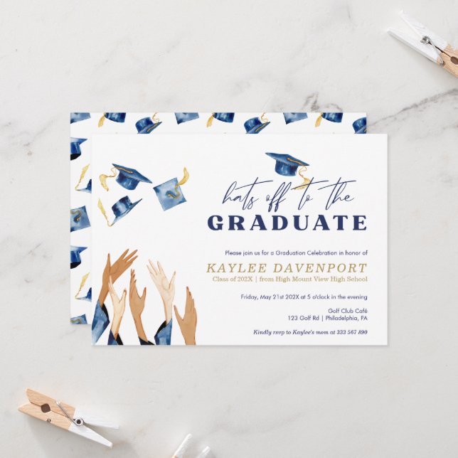 Abschluss Hats von Aquarellmützen (Vorderseite/Rückseite Beispiel)