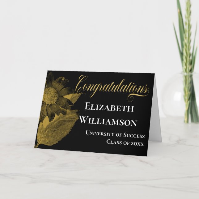 Abschluss Herzlichen Glückwunsch Elegant Floral Karte (Vorderseite)