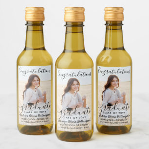 Abschluss Herzlichen Glückwunsch Foto Black Script Weinetikett