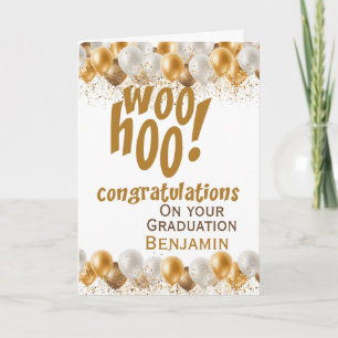 Abschluss Herzlichen Glückwunsch Gold Balloon Karte