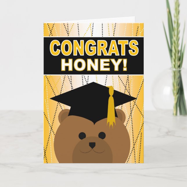 Abschluss Herzlichen Glückwunsch Honey / Ehefrau Karte (Vorderseite)