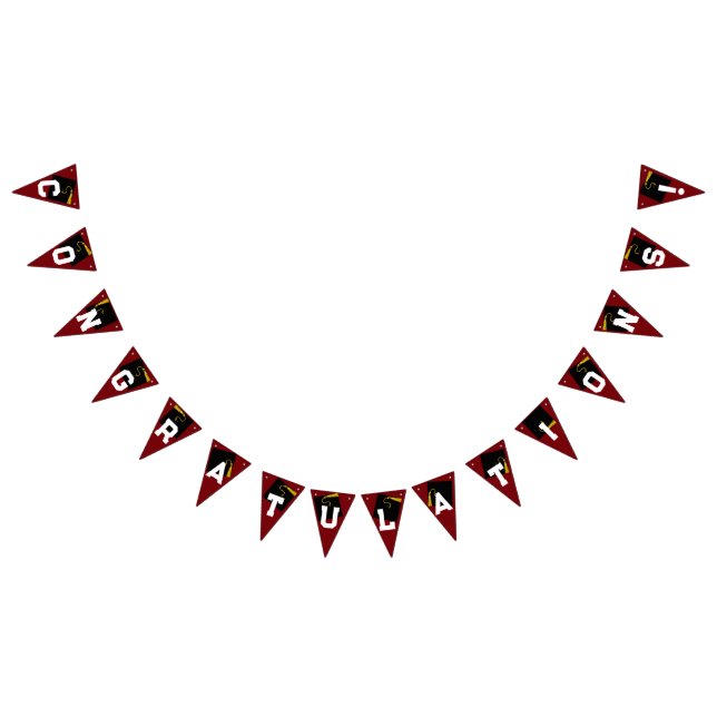 Abschluss Herzlichen Glückwunsch Maroon Wimpelkette (Alle)