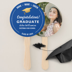 Abschluss Honk Wave Gold Grad Cap Custom Foto Fächer