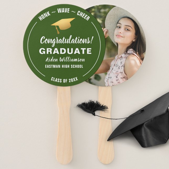 Abschluss Honk Wave Gold Grad Cap Custom Foto Fächer (Von Creator hochgeladen)