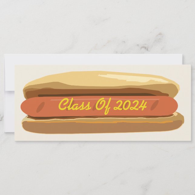 Abschluss Hotdog mit Senfklasse 2024 Einladung (Vorderseite)