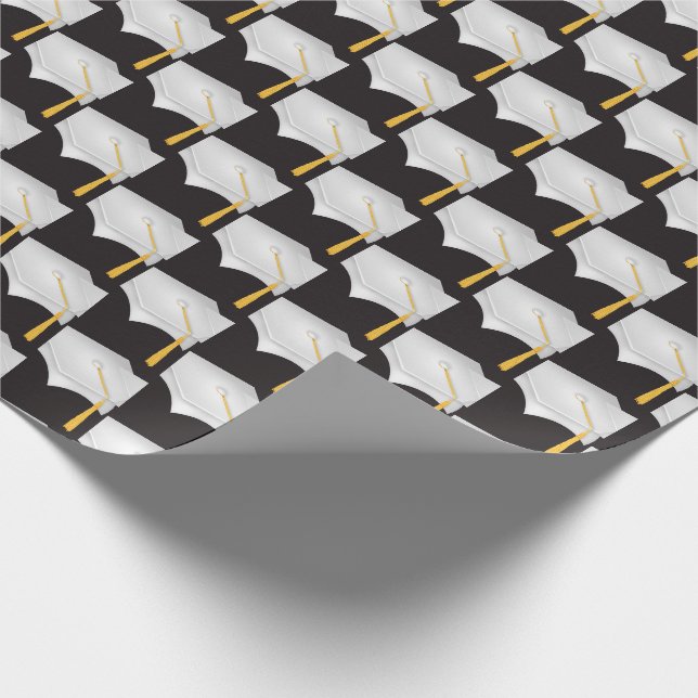 Abschluss-Hüte mit Goldklumpen Geschenkpapier (Ecke)