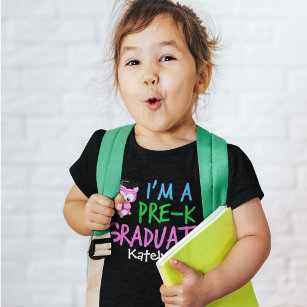 Abschluss im Vorschulalter Niedlich rosa Schale Kleinkind T-shirt