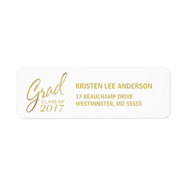 Abschluss Imitate Golden Foil Elegante Handschrift (Vorne)