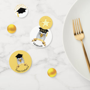 Abschluss in Black & Gold Confetti Konfetti