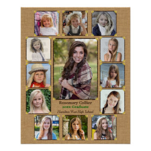 Abschluss in der Hochschule FotoCollage Rustic Bur Poster