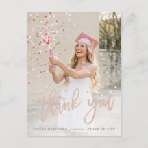 Abschluss | Individuelle elegante Skript-Foto-Dank