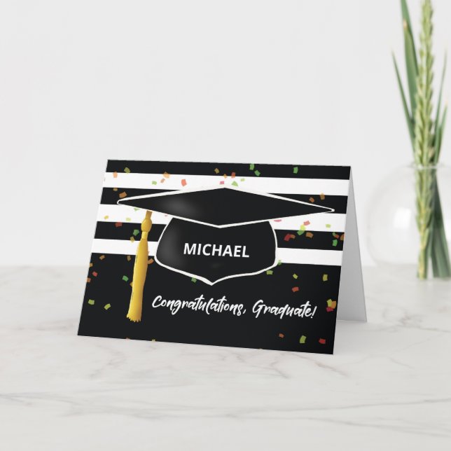 Abschluss Individuelle Name mit Sockel und Schwarz Karte (Vorderseite)