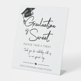 Abschluss ist Sweet Minimalistisches Schwarz-weiße Sockelschild