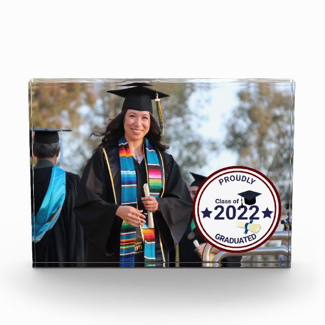 Abschluss Jahr elegant Klasse 2022 Fotoblock (Vorderseite)