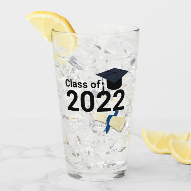 Abschluss Jahr elegant Klasse 2022 Glas (Vorderseite Ice)