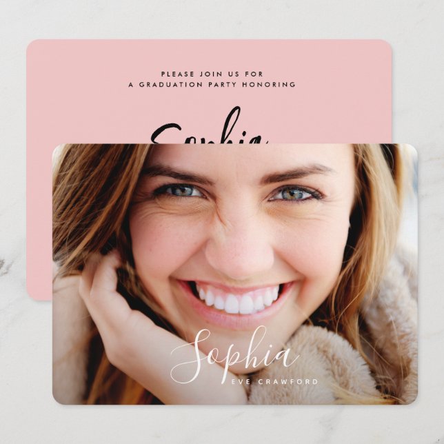 ABSCHLUSS-KARTE EINLADUNG (Vorne/Hinten)