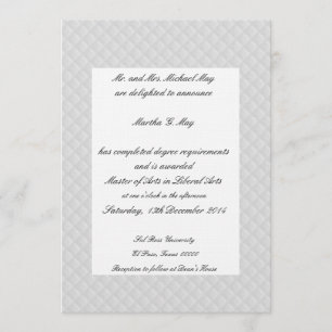 Abschluss-Karten mit weißem Quilleder Einladung