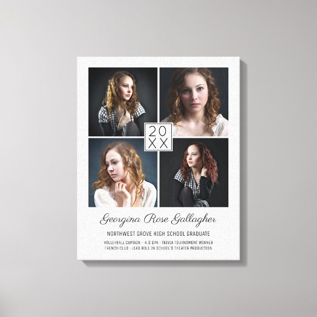 Abschluss Keepake Moderne Fotocollage Classic Leinwanddruck (Vorderseite)