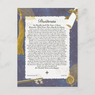 Abschluss Key für die Zukunft DESIDERATA Ankündigungspostkarte