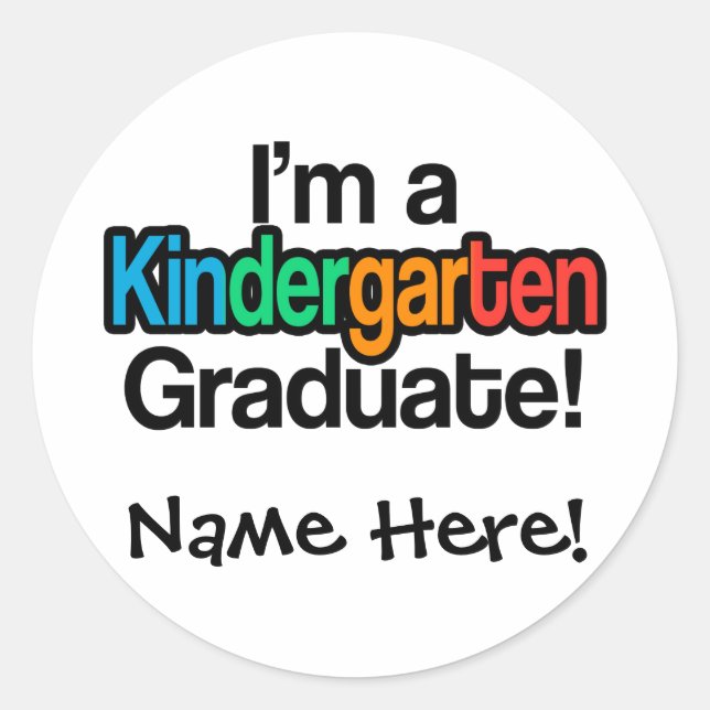 Abschluss Kindergarten Kindergarten Runder Aufkleber (Vorderseite)