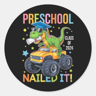 Abschluss Kindergarten Klasse 2025 Absolvent Dinos Runder Aufkleber