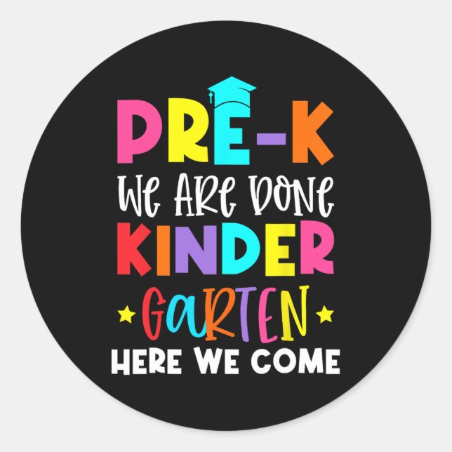 Abschluss Kindergarten Runder Aufkleber (Vorderseite)
