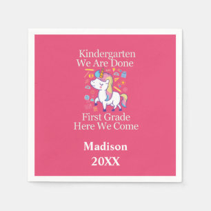 Abschluss Kindergarten zur ersten Klasse Einhorn Serviette