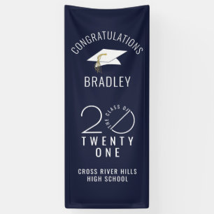 Abschluss-KLASSE 2021 Typografie Navy Blue Banner