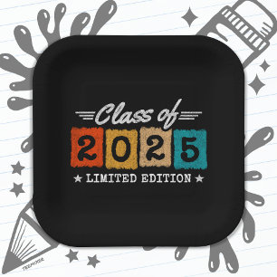 Abschluss-Klasse 2025 Hochschulabsolvent Senior 20 Pappteller