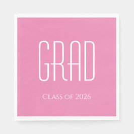 Abschluss-Klasse 2025 Minimalistisch rosa Serviette