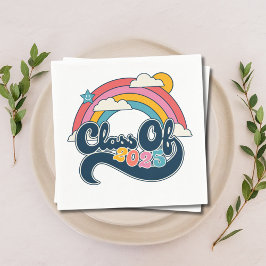 Abschluss-Klasse 2025 Rainbow Retro Napkins Serviette